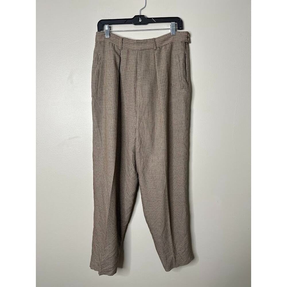 Vintage Casual Corner Pants 14 Houndstooth Plaid Preppy Academia Old Money Wool